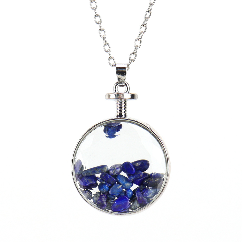 36g Weight Pendant Necklace Classification 1 Piece Quantity Holiday, Daily Occasion natural stone Material Round Pattern Women'S Gender Plating Design Ethnic Style Style Ethnic Style Round Natural Stone Pendant Necklace In Bulk 7