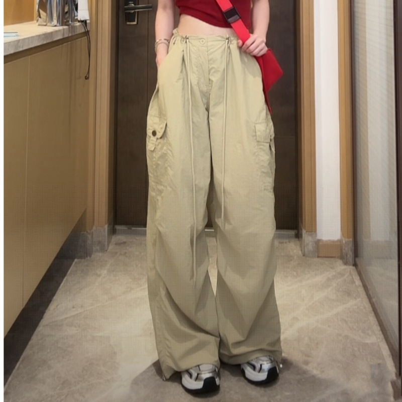 New American-Style Celebrity-Inspired Retro Melard Quick-Dry Workwear Casual Straight-Leg Jogger Pants