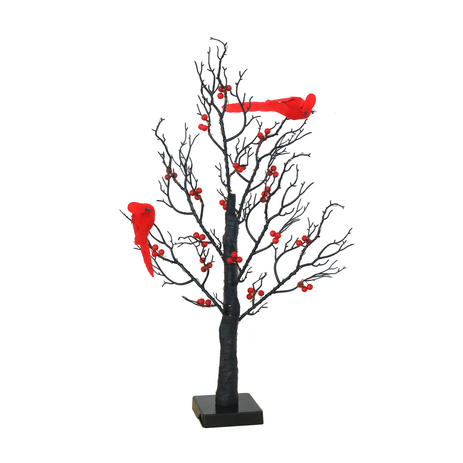 Glowing Red Bird Wrapped Tree Decoration For Living Room And Bedroom Atmosphere Arrangement Styling LED Color Light_voghion.com