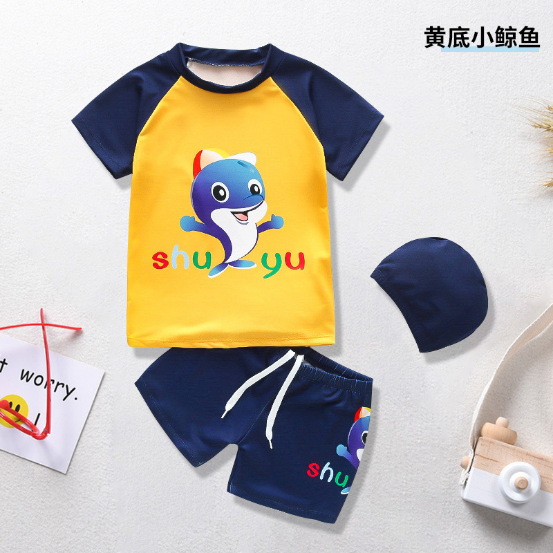 Traje de baño para niños traje de baño de dos piezas para niños verano nuevo 1-5 años traje de baño de primavera caliente de dibujos animados para niños ventas directas de fábrica
