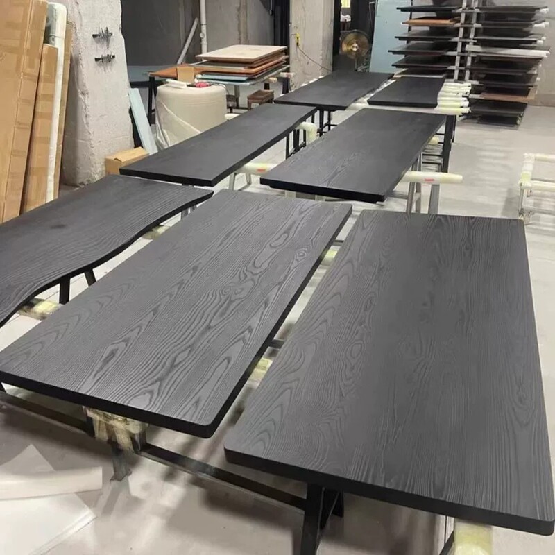 Solid wood carbonized wood board, ash wood tabletop, black table board, natural wood countertop, adjustable height desk, unfinished solid wood slab Solid wood carbonized wood board, ash wood tabletop, black table board, natural wood countertop, adjustable height desk, unfinished solid wood slab