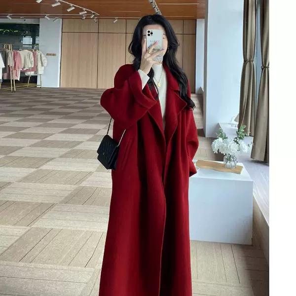 2026 Trendy Double-Sided Woolen Coat for Women, Autumn and Winter Mid-Length Versatile Coat for Petite Figures