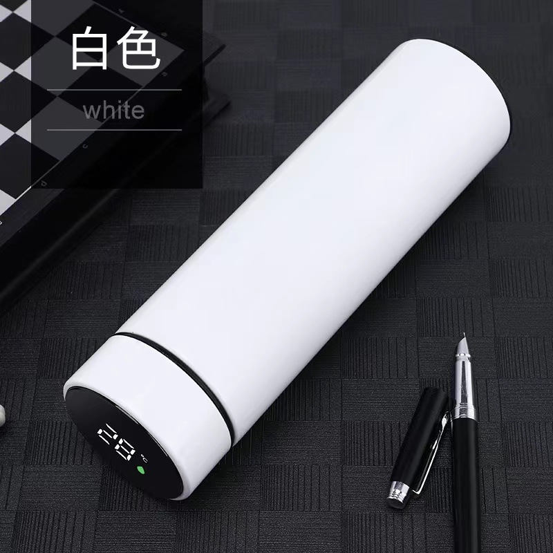 Negocio de acero inoxidable inteligente taza de aislamiento térmico Oficina taza recta hombres y mujeres publicidad regalo taza de agua personalización al por mayor