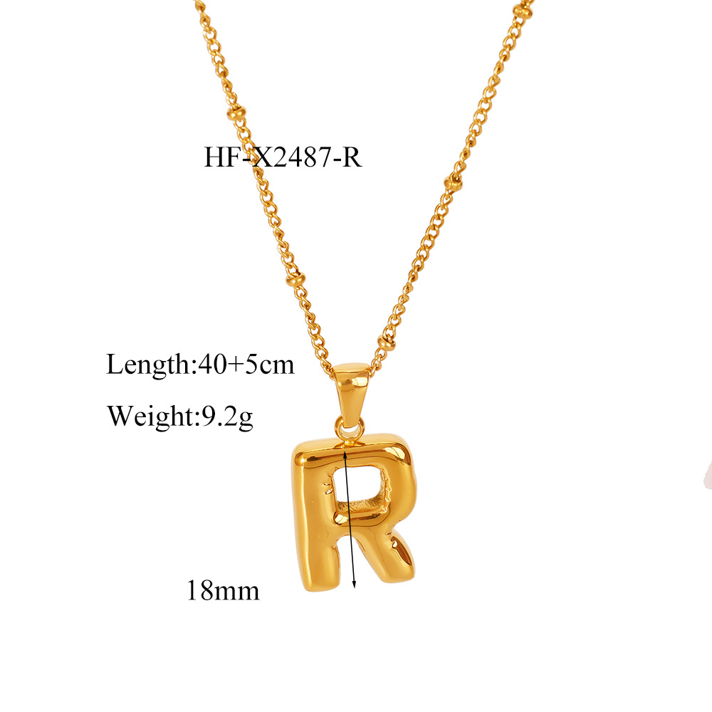 12g Weight Titanium Steel Pendant Material Pendant Necklace Classification Titanium Steel Chain Material cable chain Chain Type 1 Piece Quantity Daily Occasion Titanium Steel Material Letter Pattern All Seasons Season Women's Gender Plating Design Modern Style, Simple Style Style Wholesale Jewelry Modern Style Simple Style Letter Titanium Steel Plating Cable Chain Pendant Necklace 27