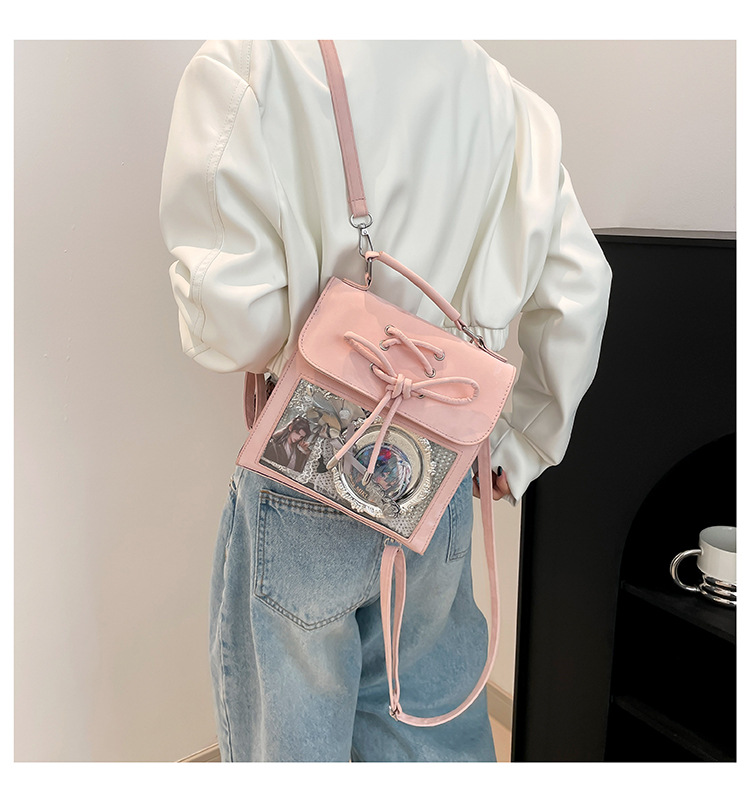 540g Weight Synthetic Leather Lining Material Sewing Thread Fashion Element Magnetic Buckle Closure Type Double Shoulder Straps Strap Type Functional Backpack Bags Type Casual, Daily Occasion Pu Leather Material Women's Backpack Backpack Color Block Pattern All Seasons Season Women's Gender Cute, Streetwear Style Square Shape Color Block Casual Daily Women's Backpack Functional Backpack 6