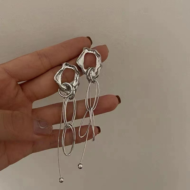 1 Paire Style Ig Ovale Placage Alliage Boucles D'oreilles display picture 4