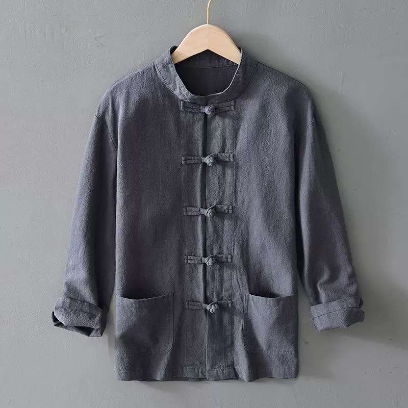 Рукав long-sleeve, рубашка для отдыха, китайский стиль