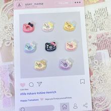 彩色卡通迷你小猫蝴蝶结甜甜圈树脂配件 手工diy饰品材料辅料现货