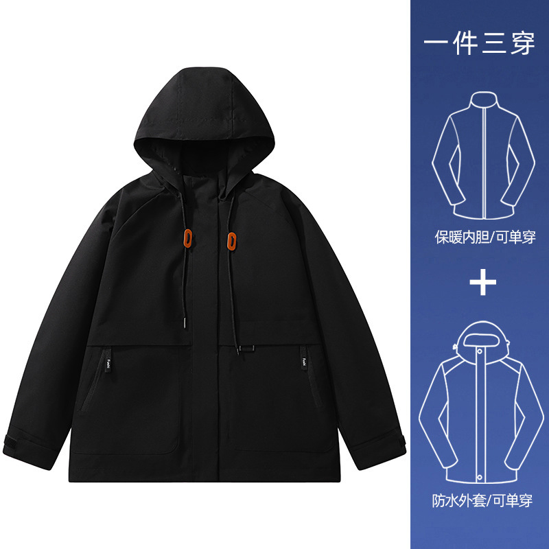 黄亦玫同款冲锋衣套装女2025新款三合一户外运动旅游川西穿搭外套|undefined