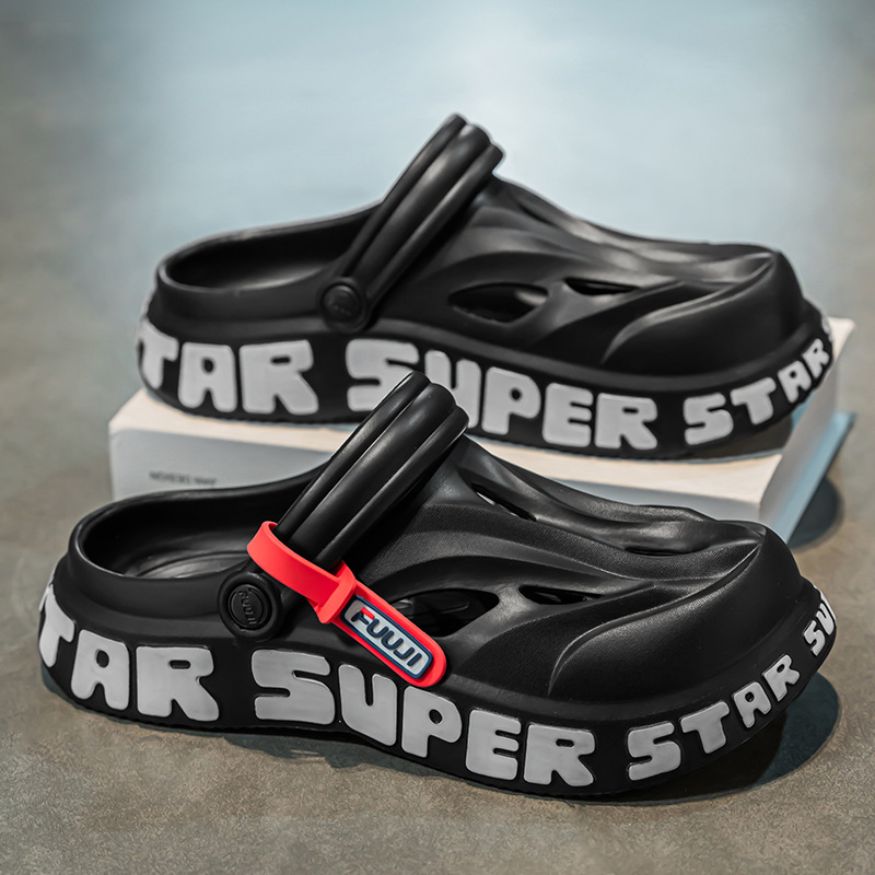 Zapatos con agujeros exteriores para hombres antideslizantes para niños 2025 nuevas zapatillas zapatos de playa sandalias de campamento para hombres verano