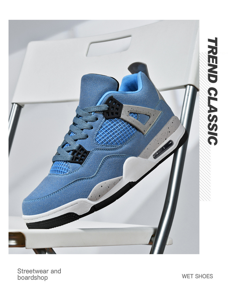 Giày thể thao nam AJ4 phong cách đường phố, sneaker unisex dễ phối đồ — AJ4 đen xám chi tiết 12