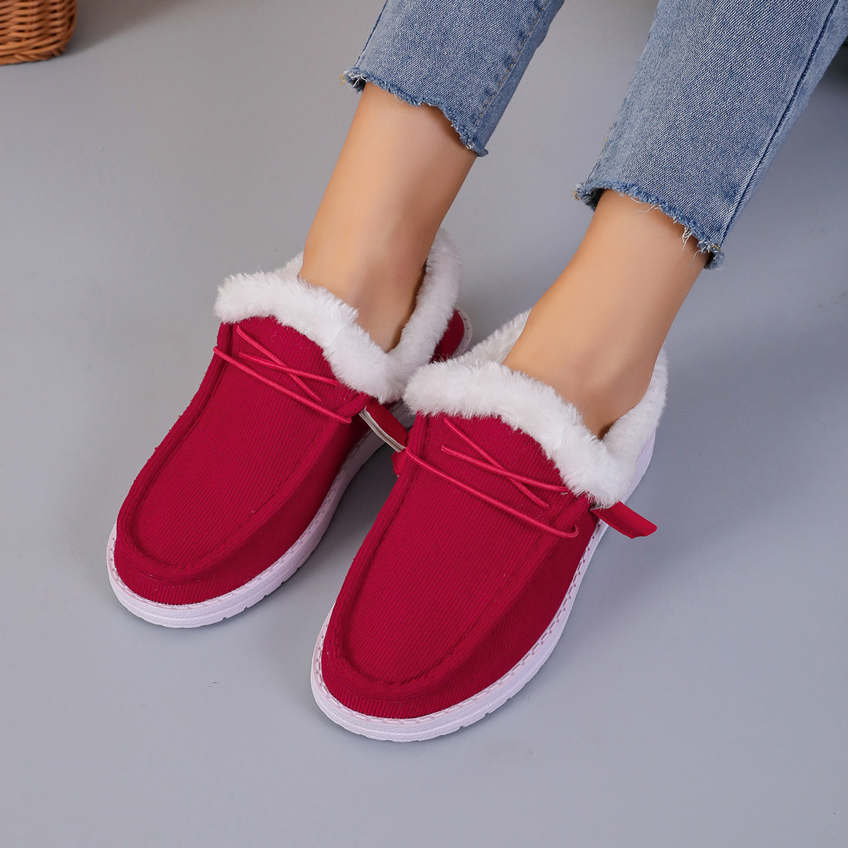 New thick sole wool mouth snow boots women plus cashmere warm large size cotton shoes_voghion.com