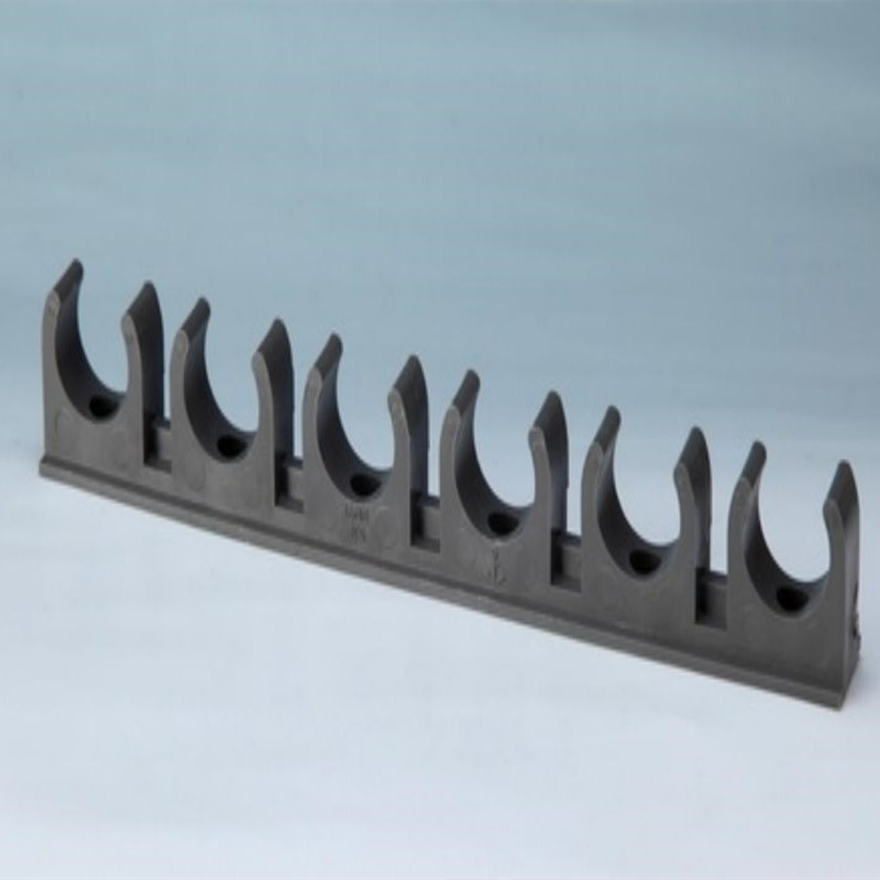 供应灰色日标UPVC管件 PVC6联迫码管卡管码 UPVC日标排卡 U型排码