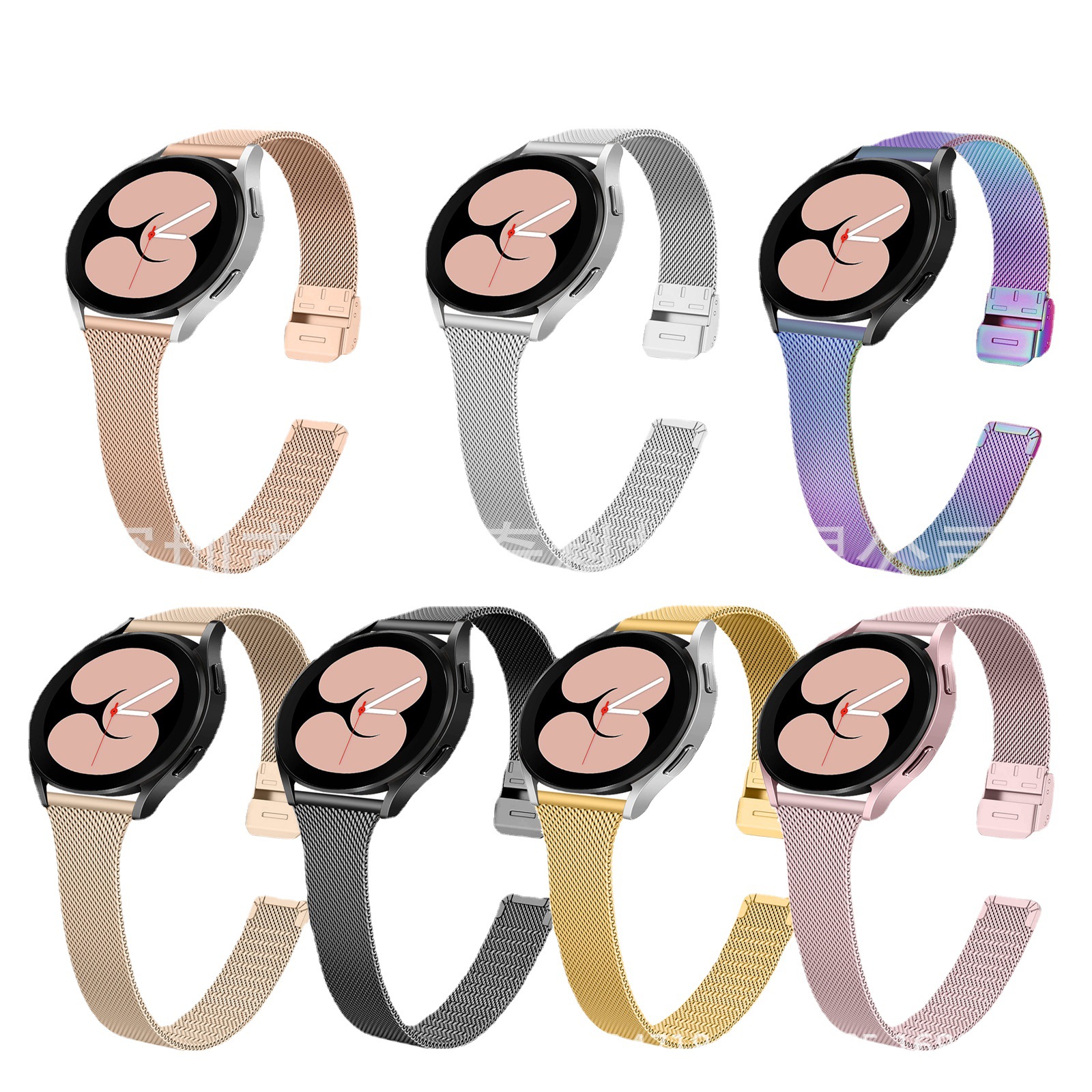 適用三星watch4T型卡扣小蠻腰米蘭尼斯表帶三星watch 4 20MM表帶