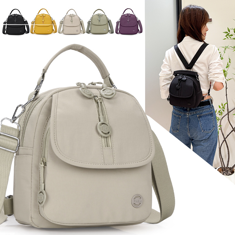 Waterproof Oxford Cloth Small Backpack New Casual Multifunctional Single Shoulder Crossbody Bag Commuting Handheld Nylon Backpack