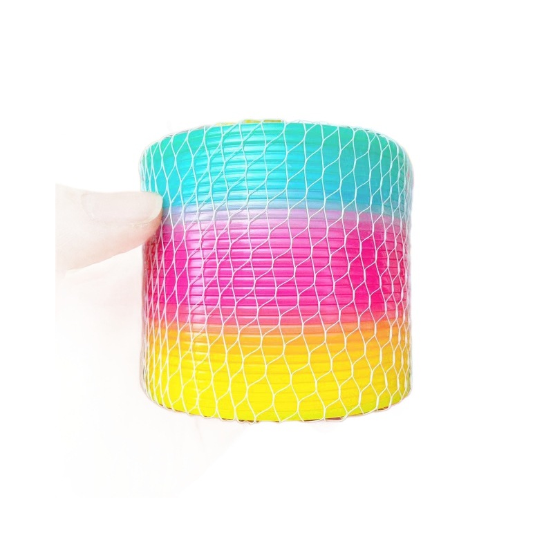Bolsa de red arco iris anillo de color anillo de pila círculo mágico templo fiestas de bobina elástica juguetes nostálgicos 2 yuanes