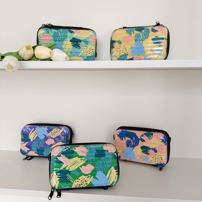 Cross-Border 2013 New Small Suitcase Bag Cosmetic Bag Graffiti Style Satchel Shoulder Bag Women's Crossbody Bag