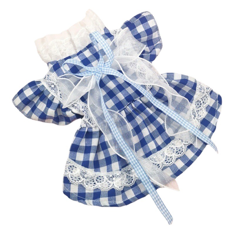 23 nueva marioneta Lolita ropa de encaje Plaid perro gato vestido ropa para mascotas oso de peluche falda