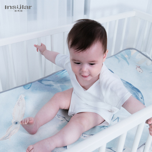 Infant bed cooling mat ice silk summer breathable newborn baby bed cooling mat kindergarten nap mat children's mat cross-border