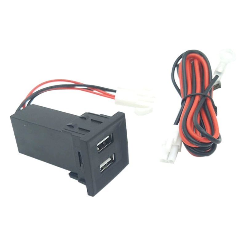 Автомобильное зарядное устройство с двумя USB-портами, 5 В, 4,2 А, подходит для Volkswagen VW T5, положение установки отверстия, автомобильное зарядное устройство с двумя USB-портами
