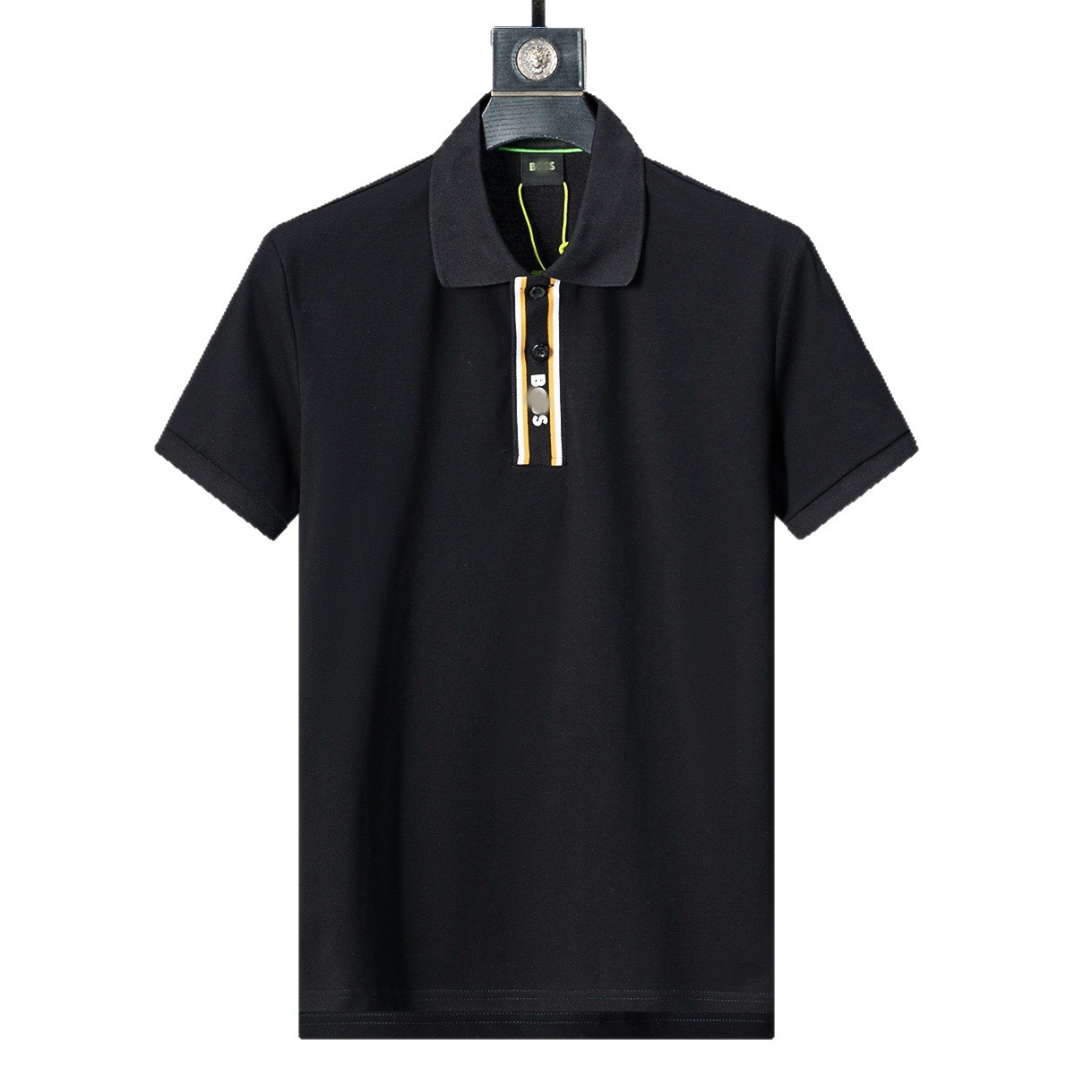 SS25 nueva estación europea de verano de alta calidad de hombre con solapa de algodón perla camisa polo de manga corta