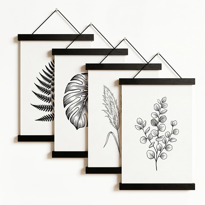 Cross-border magnetic poster frame wooden magnetic hanging scroll picture frame wholesale hanging scroll painting magnetic poster hanger Cross-border magnetic poster frame wooden magnetic hanging scroll picture frame wholesale hanging scroll painting magnetic poster hanger