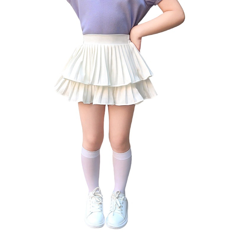 Falda de pastel para niñas falda blanca de verano estilo princesa falda mullida para niños estilo occidental frito calle bebé 2023 delgada