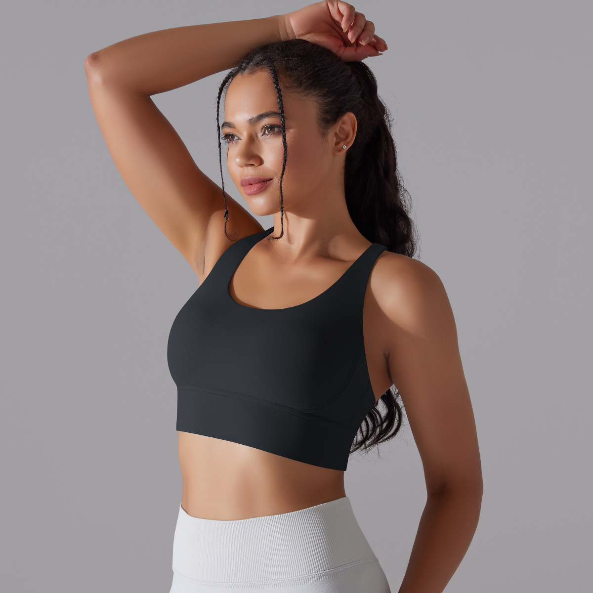127g Weight Sleeveless Sleeve Length Nylon, Spandex Fabric Type Short Top Length Halter Crisscross Tank Tops Type Fitness, Yoga Occasion U Neck Neckline Solid Color Pattern Sports Style Sports Solid Color Nylon Spandex U Neck Active Tops Halter Crisscross Tank 57