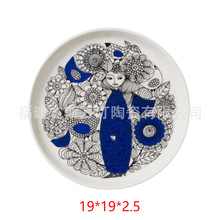 工厂定制   创意复古陶瓷盘居家用品 欧美简约餐具下午茶点心盘子