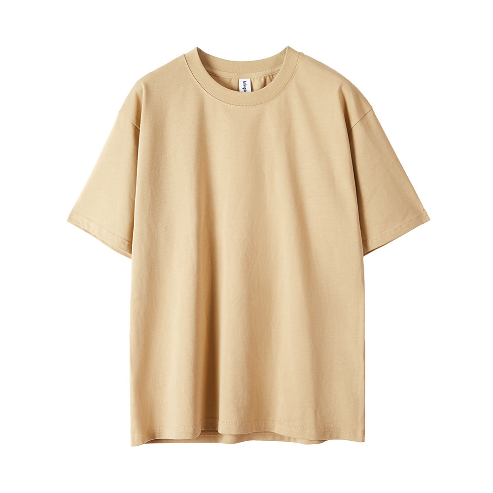 AG260 g 32 camisetas pesadas de algodón puro con hombros caídos, camiseta de manga corta de marca de moda suelta de gran tamaño personalizada
