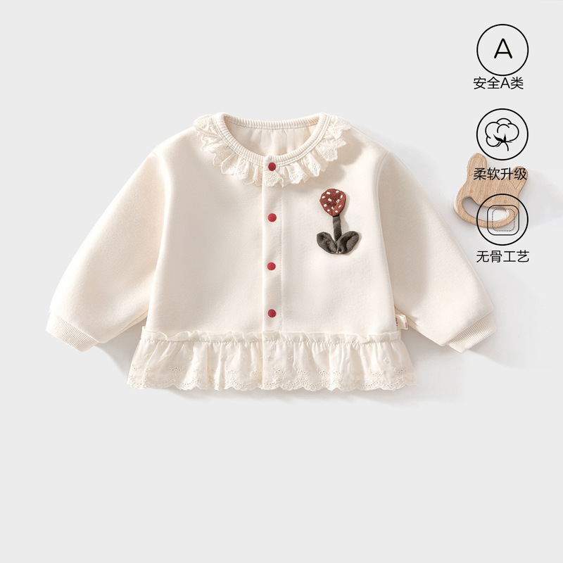 Spring and autumn baby clothes, Korean-style casual lace cardigan, unisex outerwear, fresh and stylish long-sleeved outfit for outings Spring and autumn baby clothes, Korean-style casual lace cardigan, unisex outerwear, fresh and stylish long-sleeved outfit for outings