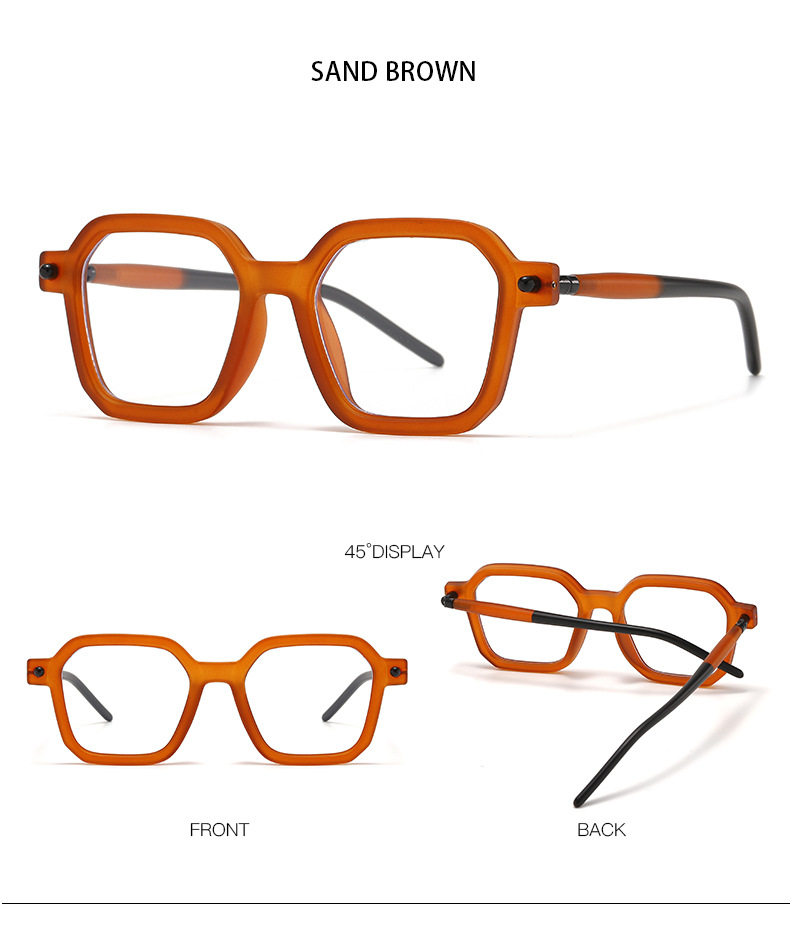 Fashion Color Block Ac Square Patchwork Full Frame Optical Glasses display picture 14