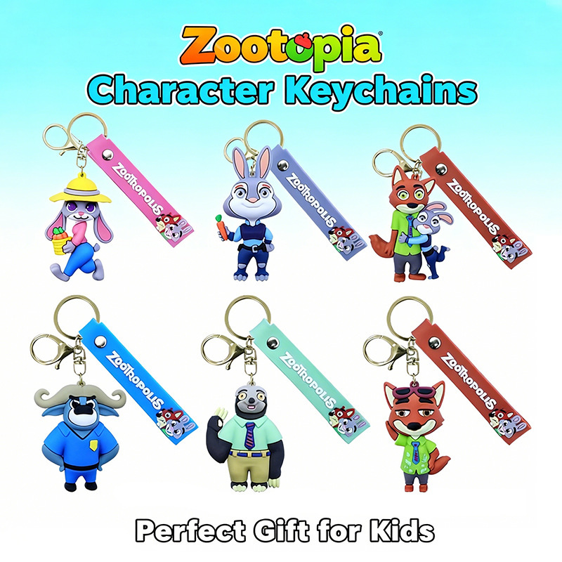 Cross-Border Cartoon Crazy Animal Keychain Pvc Soft Rubber Doll Keychain DIY High-End Backpack Pendant