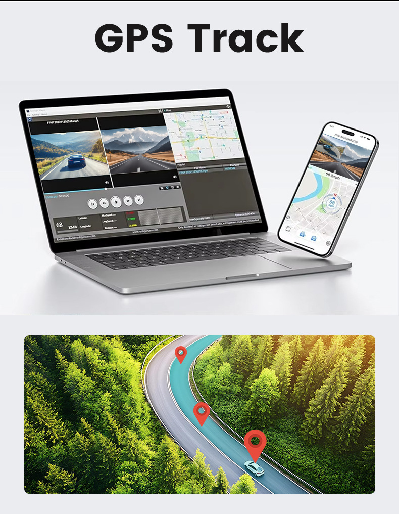 New 3.2inch Hd 4K+1080P Driving Recorder Front and Rear Dual Recording Night Vision Hd Car Recorder Wif