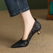 巨巨好穿~气质名媛细跟高跟鞋女2025春夏新款时尚尖头浅口单鞋