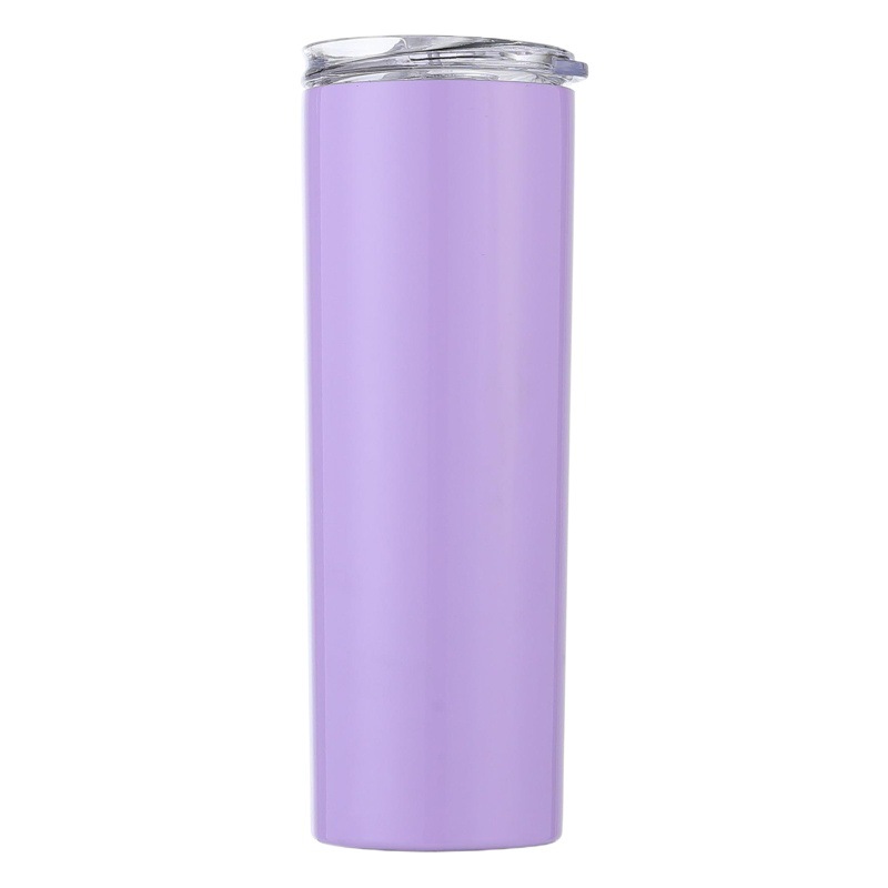 En stock 304 Acero inoxidable 20 taza recta adelgazamiento taza sublimación recubrimiento coche taza recta paja taza de agua logotipo impreso