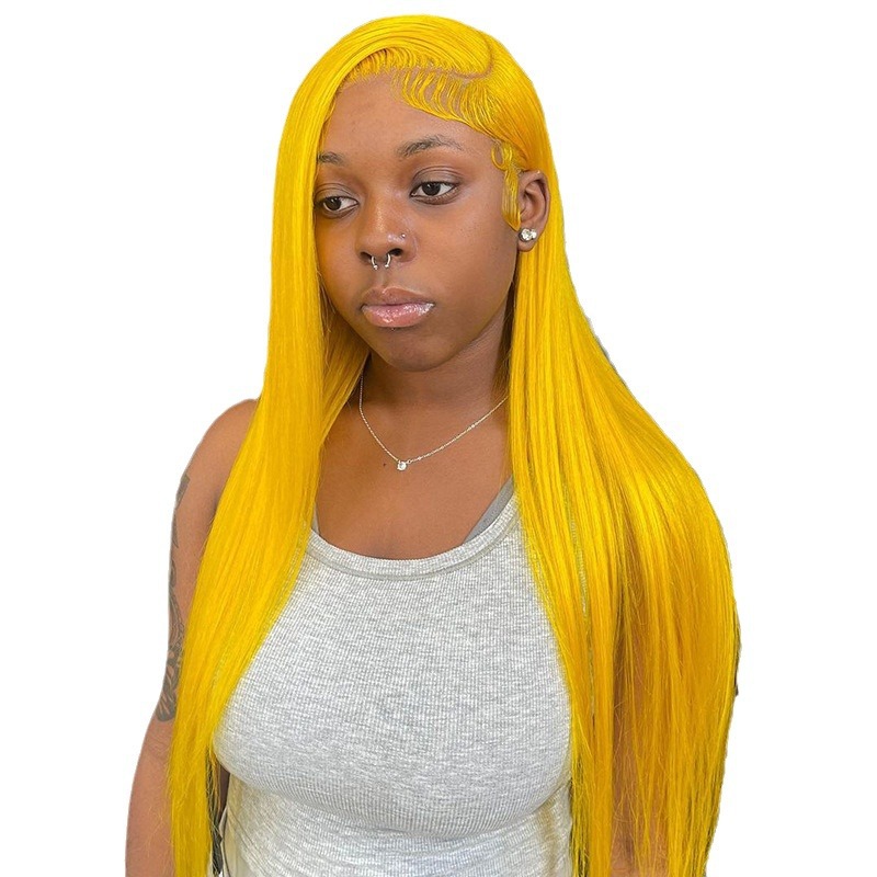 Parrucche frontali in pizzo dritto trasparente verde rosa 13x4_voghion.com