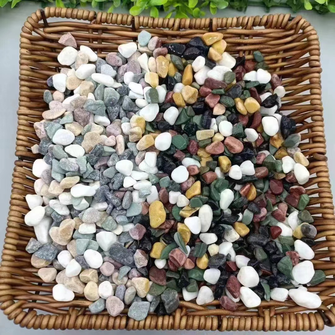 批发小袋装五彩石洗米石彩石独立小包装水洗石多肉铺面鱼缸造景