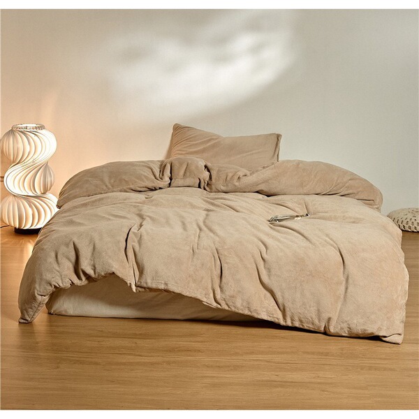 Solid color winter double-sided coral flannel duvet cover