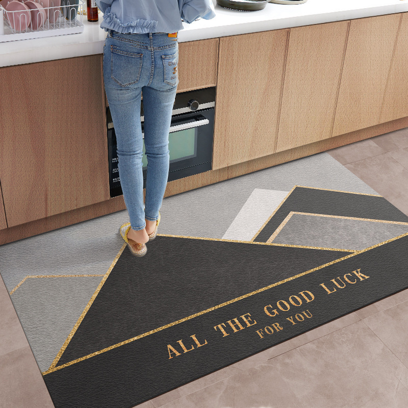 Alfombra del piso de la cocina cubierta completa antideslizante a prueba de aceite alfombra resistente a las manchas cubierta completa borrable limpieza lavable PVC impermeable estera del pie cubierta entera