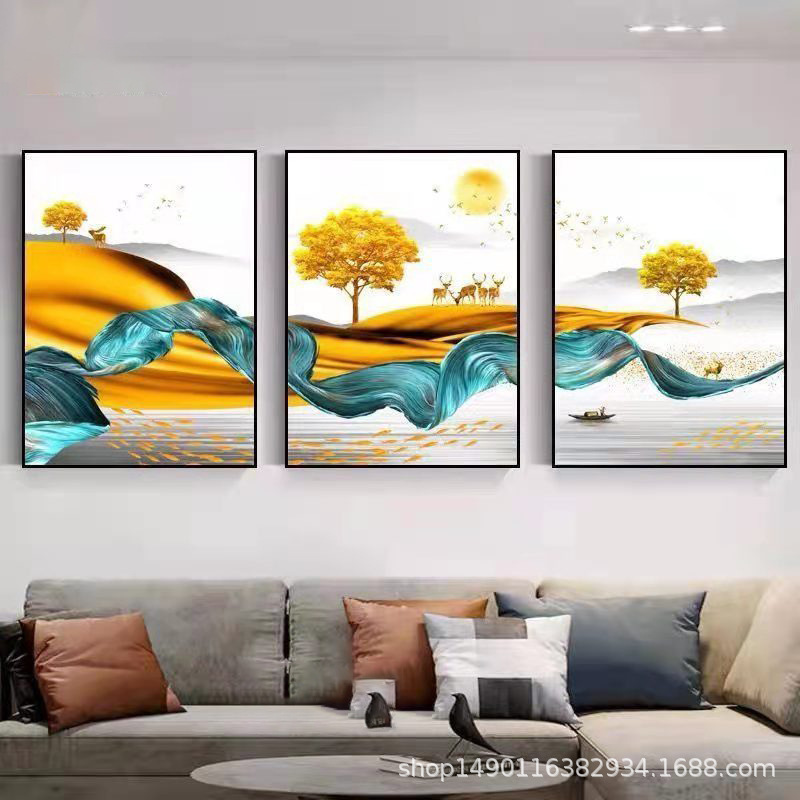 メーカー客間装飾画北欧風ソファー背景壁壁画現代シンプル寝室レストラン壁画掛け画|undefined