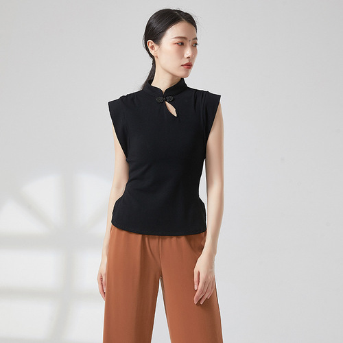 Modern dance button-down sleeveless top, classical dance vest, design sense and art test, slimming practice dance clothes