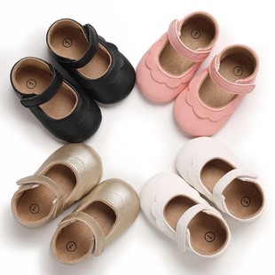 Rubber sole baby shoes spring and autumn baby princess shoes soft bottom toddler shoes baby one-year-old newborn shoes anti-slip