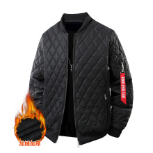 跨境春秋季休闲加绒加厚棒球服男士夹克秋冬加绒棉衣冬季加绒外套