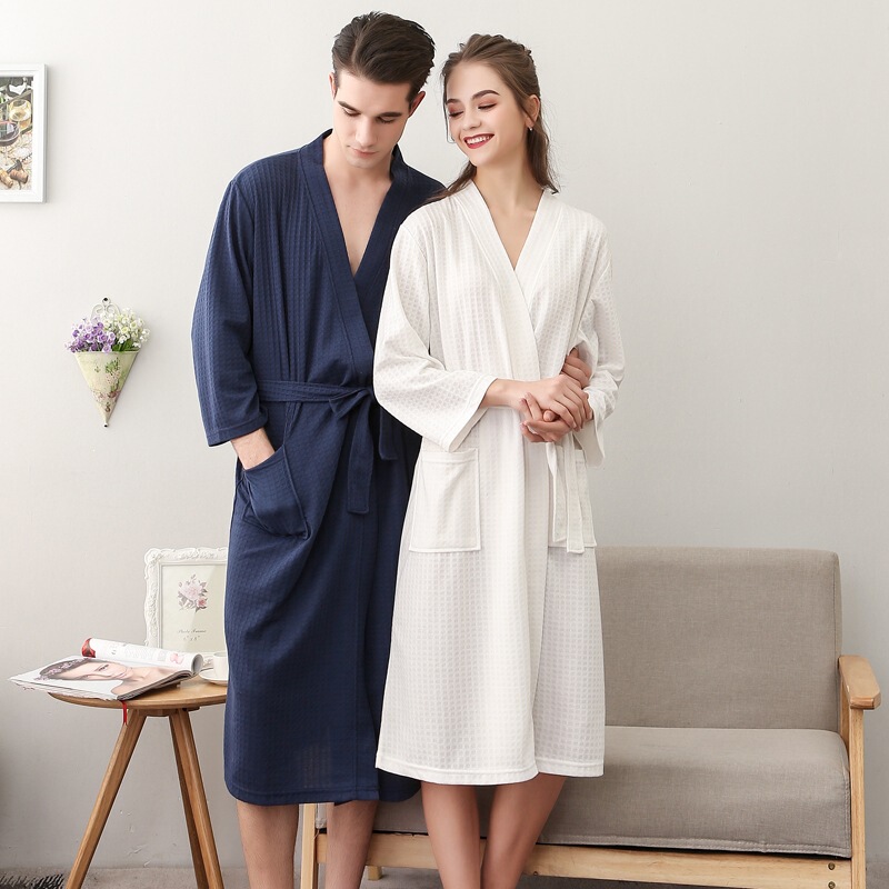 Couple's Bathrobe Quick-Dry Bath Towel Waffle Bathrobe Women's Summer Hotel Robe Men's Thin Absorbent Wellness Center Sleepwear Couple's Bathrobe Quick-Dry Bath Towel Waffle Bathrobe Women's Summer Hotel Robe Men's Thin Absorbent Wellness Center Sleepwear