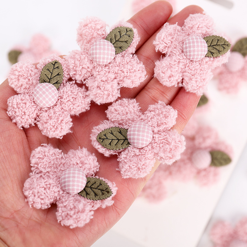 diy布艺手工花配件 日韩小花朵配饰 发饰鞋花服装辅料 五瓣花布贴