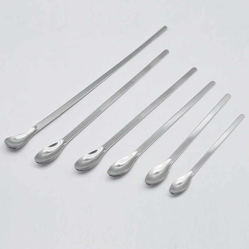 Cuchara de Medicina de Acero Inoxidable de Fábrica, de Cabeza Simple y Doble, Reforzada para Administrar Medicamentos y Toma de Muestras, Versión Reforzada de Cabeza Simple, Cuchara de Enseñanza para Laboratorio.