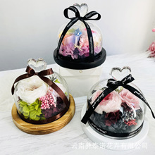 永生花爱心玻璃罩成品生日礼物妇女节母亲节礼盒亚马逊跨境批发
