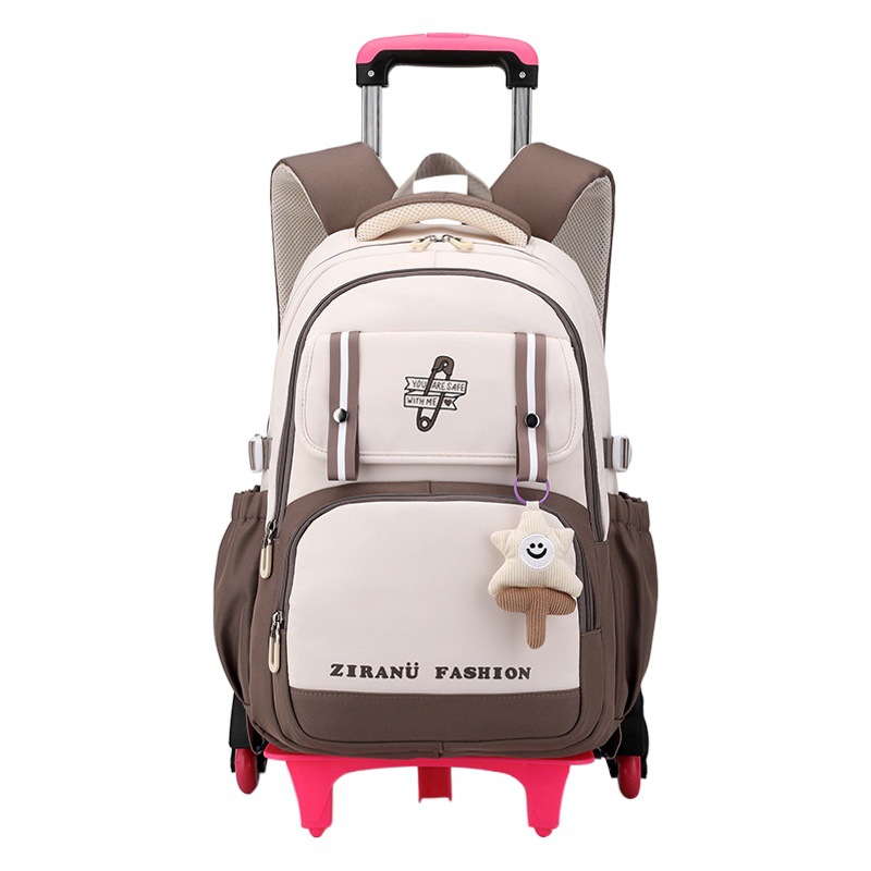 Natural Fish nuevo ligero mochila carro de la escuela primaria Niña de gran capacidad schoolbag grado 3-6 estudiante de secundaria