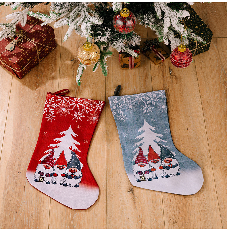 Julestrømpe med rensdyrprint børnegave julepynt_voghion.com